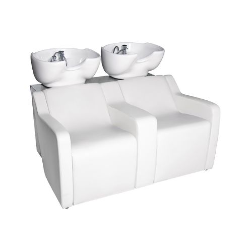 Раковина для мытья головы с опорой для ступней - SOFA PLUS 2P - Nelson Mobilier - из искусственной кожи / из керамики / 2 места