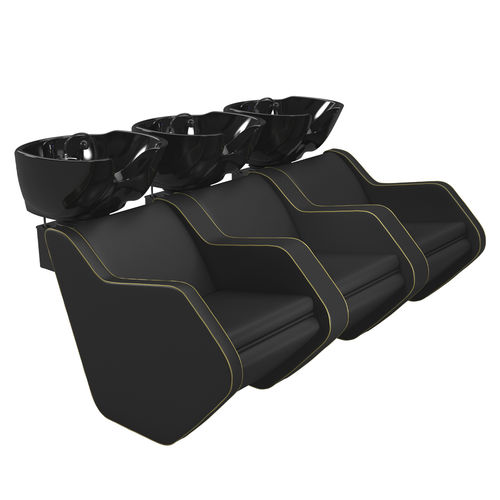 Раковина для мытья головы с опорой для ступней - NOVAWASH 3P - Nelson Mobilier - из искусственной кожи / из керамики / 3 места