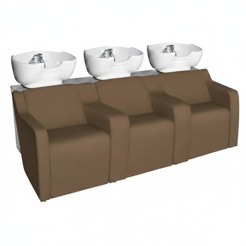 Раковина для мытья головы с опорой для ступней - SOFA PLUS 3P - Nelson Mobilier - из искусственной кожи / из керамики / 3 места