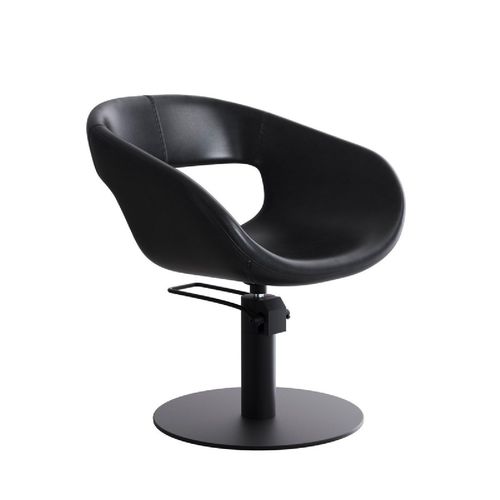 Парикмахерское кресло из искусственной кожи - MELLO - Nelson Mobilier - черное / для профессионального использования / с основанием из окрашенного металла
