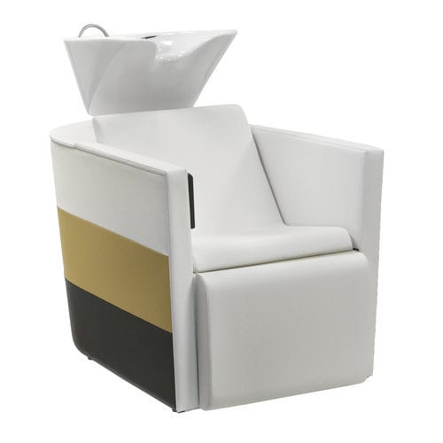 Современное парикмахерское кресло - Tub - TAKARA BELMONT - из кожи / обитое / белое