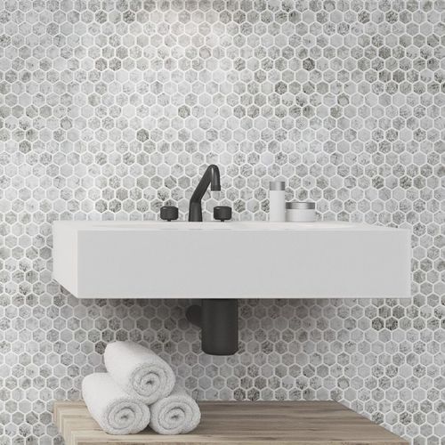 Мозаика из стекла - HEX CRAQUELE - ONIX Mosaico - матовая / для интерьера / для бассейна