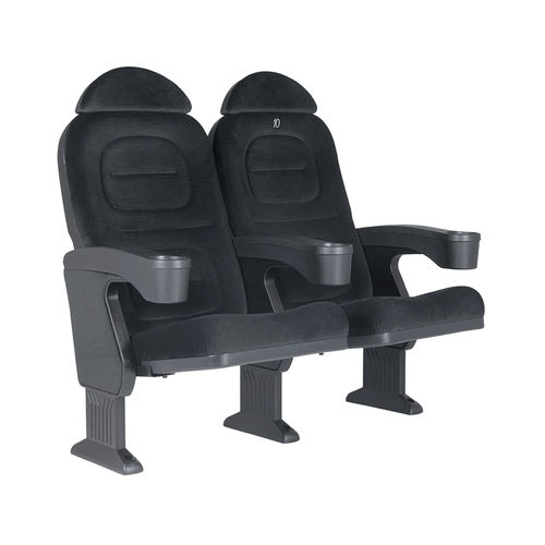 Кресло для кинотеатра из ткани - ROMA V05 - Euro Seating International - черное / с подголовником