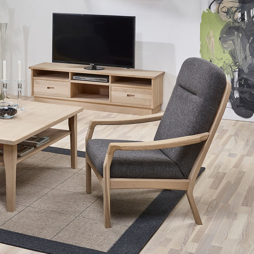 Кресло скандинавский стиль - 1260H - dyrlund - из ткани / из кожи / из дуба