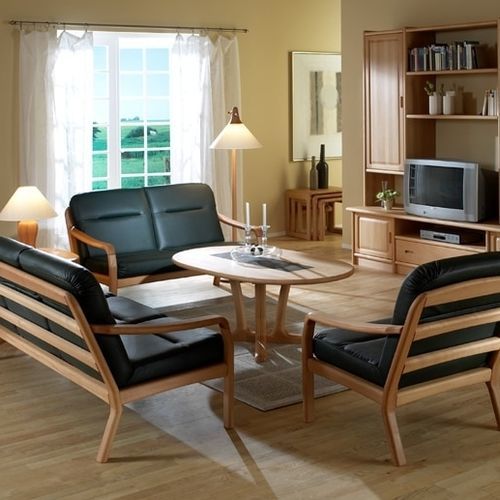 Журнальный столик скандинавский дизайн - 9256S - dyrlund - из бука / с основанием из бука / овальный