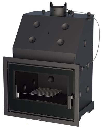 Каминная топка с паровым котлом с 1 поверхностью - HYDROBRONPI 80 E VISION - Bronpi - дровяная / из стали / из чугуна