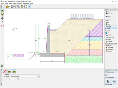 Программное обеспечение для разработки - CANTILEVER WALL - FINE - для расчета для подпорных стен / для анализа / для бетонной конструкции