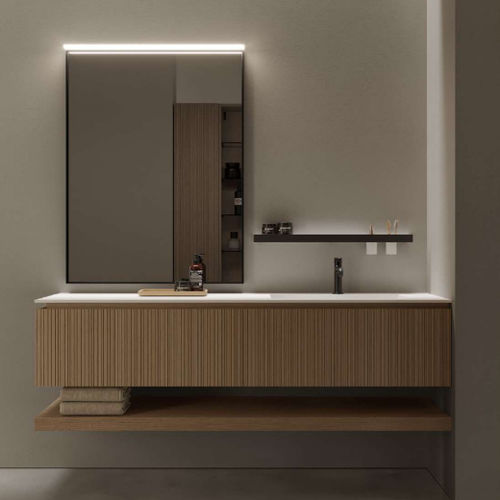 Подвесная тумба под умывальник - VIACONDOTTI: 03 - IDEAGROUP - из дерева / из Corian® / современная