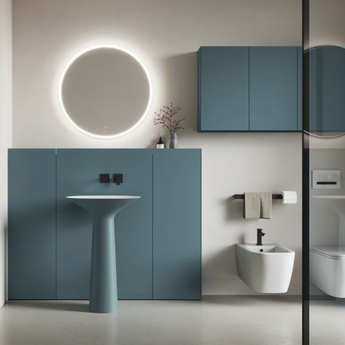 Современный мебель для ванной комнаты - Home 1 | B1 - IDEAGROUP - для бытового использования / из матовой лакированной древесины / настенный