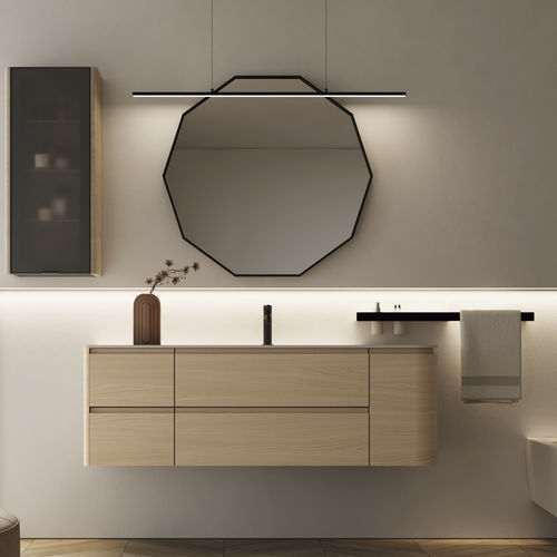 Подвесная тумба под умывальник - 02 - IDEAGROUP - из дерева / из Corian® / из стекла