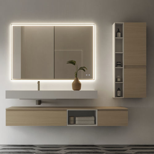 Подвесная тумба под умывальник - 21 - IDEAGROUP - из дерева / из Corian® / современная