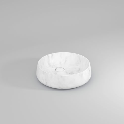 Настольная раковина - BEAUTY - IDEAGROUP - из мрамора / круговая / без отверстия