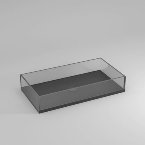 Настольная раковина - LIGHT - IDEAGROUP - из дымчатого стекла / матовая отделка / прямоугольная