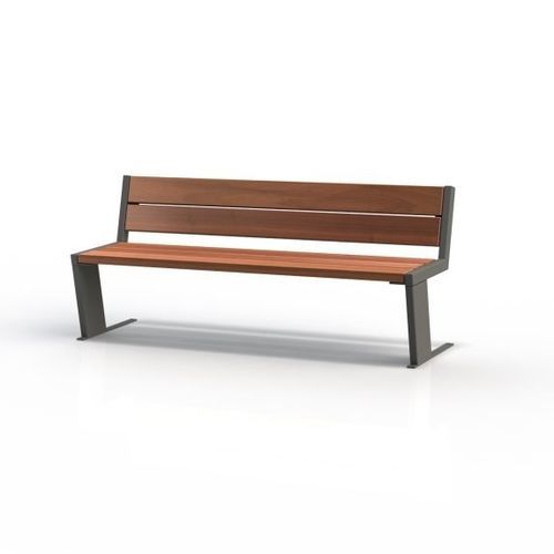 Современная общественная скамейка - KSZ2000.14 - Darba Spars - из металла / из лиственницы / со спинкой