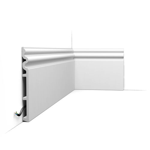 Белый плинтус - SX193 AUTOIRE - Orac Decor® - из полимера / для электросети / декоративный