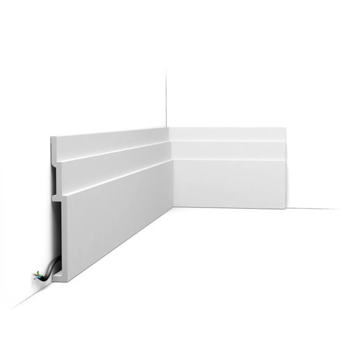 Белый плинтус - SX181 HIGH LINE - Orac Decor® - из полимера / молдинг / для электросети