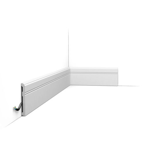 Белый плинтус - SX105 - Orac Decor® - из полимера / молдинг / для электросети