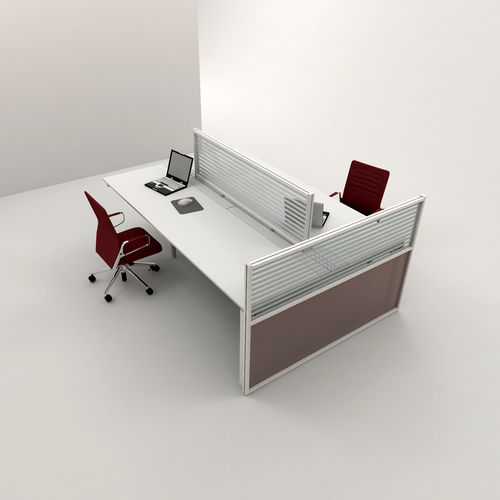 Отделительная перегородка для офиса для рабочего стола - INUNO-DESK - STUDIO T - напольная / из алюминия / из метакрилата