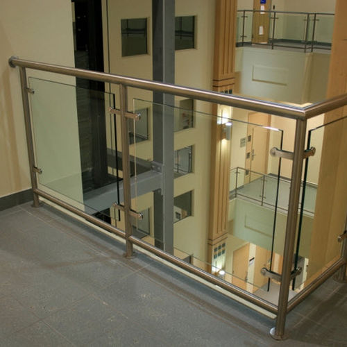 Ограждение из нержавеющей стали - CRISTAL 1201 - BATTIG DESIGN - со стеклянными панелями / для интерьера / для балкона