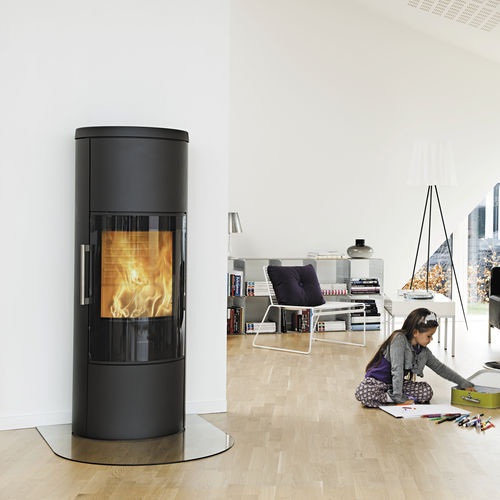 Печь-камин на дровах - 3660 - HWAM Intelligent Heat AS - 6 кВ / современная / из металла