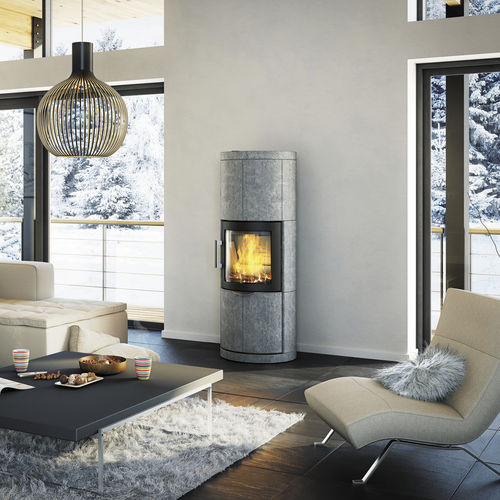 Печь-камин на дровах - 7150 - HWAM Intelligent Heat AS - 0-5 кВ / современная / из стеатита