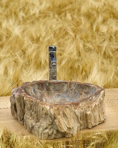 Настольная раковина - FOSSIL - SDA Decoration - из окаменевшего дерева / овальная / современная