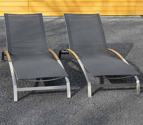 Современный садовый шезлонг - SAMORA - BOREK parasols | outdoorfurniture - из Batyline® / из нержавеющей стали / для сада