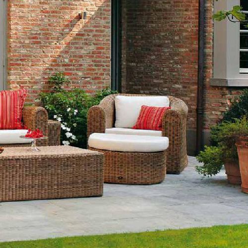 Современное кресло - BALI - BOREK parasols | outdoorfurniture - из Sunbrella® / из синтетического волокна / с опорой для ступней