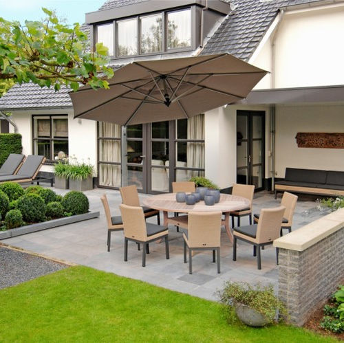 Круглый зонт от солнца - RODI - BOREK parasols | outdoorfurniture - направляемый / со смещением / из Batyline®
