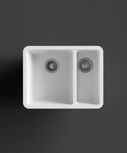 Кухонная раковина 2 чаши - RCS490D - HI-MACS® - без сушки / из Solid Surface / встраиваемая сверху