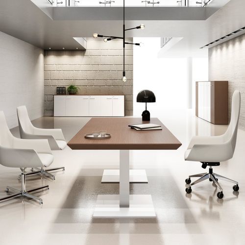 Современный стол для собраний - IDENTITY - Styloffice S.p.a. - из дерева / с основанием из металла / прямоугольный