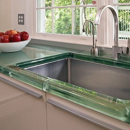 Рабочая поверхность из стекла - THICKGLASS™  - Aag-glass - для кухни / с круглым краем