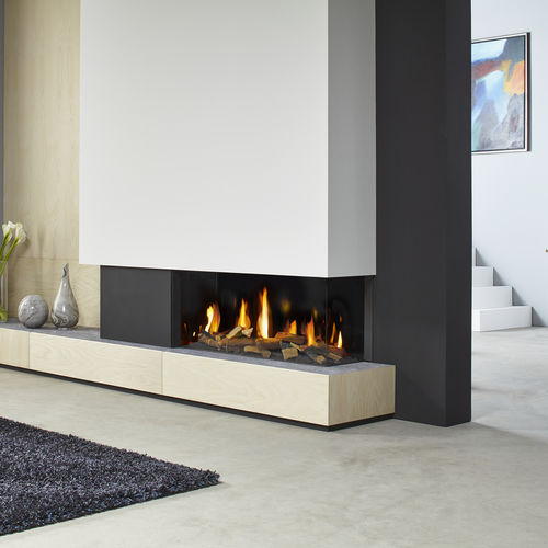 Газовая закрытая топка - DRU - Metro 100XT/2 Eco Wave - DRU - угловая / из стали / из стекла