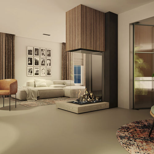 Газовая закрытая топка - Maestro 75XTU Tall Eco Wave - DRU - с 3 поверхностями / из стали / из стекла