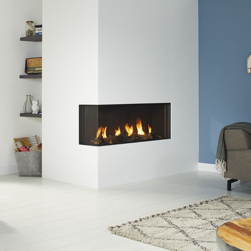 Газовая закрытая топка - DRU - Global 120 Corner BF - DRU - угловая / из стали / из стекла
