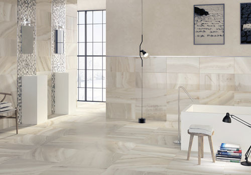 Плитка из керамогранита - RIVERLAND : WHITE - Century - полированная / для ванной комнаты / напольная