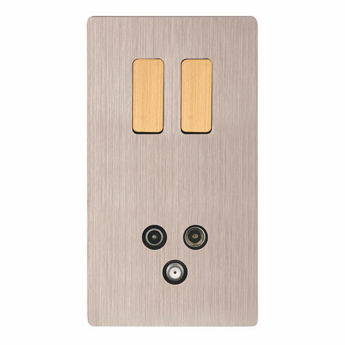 Клавишный переключатель - M - MOD ELEC - встраиваемый / двойной / из латуни