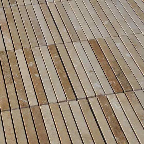 Мозаика из травертина - MINI PLANKS HF - PIETRE DI RAPOLANO PDR SRL - гладкая / для наружного применения / для ванной комнаты