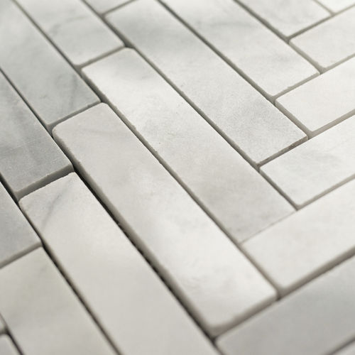 Мозаика из мрамора - SPINA GRANDE BIANCO T 14 x 3 x 1 - PIETRE DI RAPOLANO PDR SRL - блестящая / для кухни / для ванной комнаты