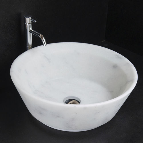 Настольная раковина - SIMPLE CARRARA T - PIETRE DI RAPOLANO PDR SRL - из мрамора / матовая отделка / глянцевая