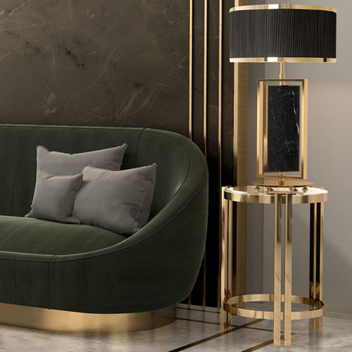 Современный вспомогательный столик - MARIE - Ccastro Lighting - из стекла / из латуни / с основанием из металла