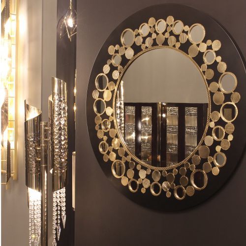 Настенное зеркало - PATTERN - Ccastro Lighting - современное / круглое / из позолоченной латуни