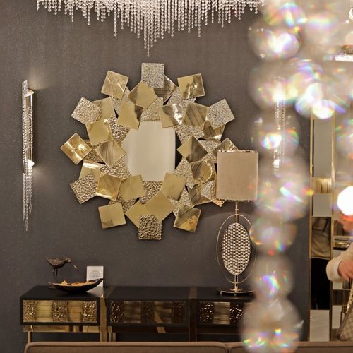 Настенное зеркало - MONDRIAN - Ccastro Lighting - уникальный дизайн / из латуни / позолоченное