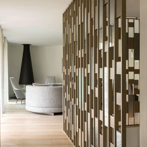 Разделитель пространства из позолоченной латуни - MATISSE - Ccastro Lighting - из стекла / самонесущий