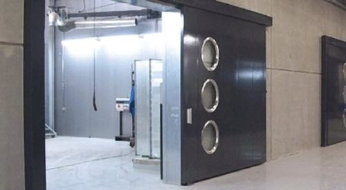 Раздвижное промышленные ворота - ORPHEUS 1-FLG - Jansen Tore GmbH & Co. KG - из стали / автоматическое / для общественных учреждений