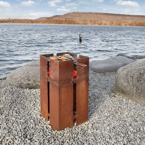 Дровяная садовая жаровня - ferrum - keilbach design and products - из стали / прямоугольная / ржавчина