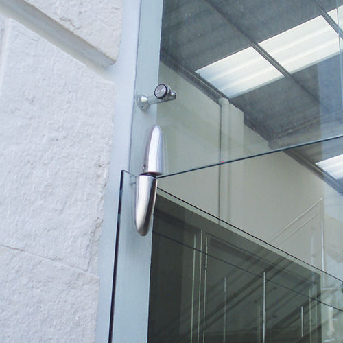 Шарнир для стеклянной двери - GOCCIA - GFS Italian Innovative Glass Fixing - для двери со створкой / из нержавеющей стали / с двумя пластинками