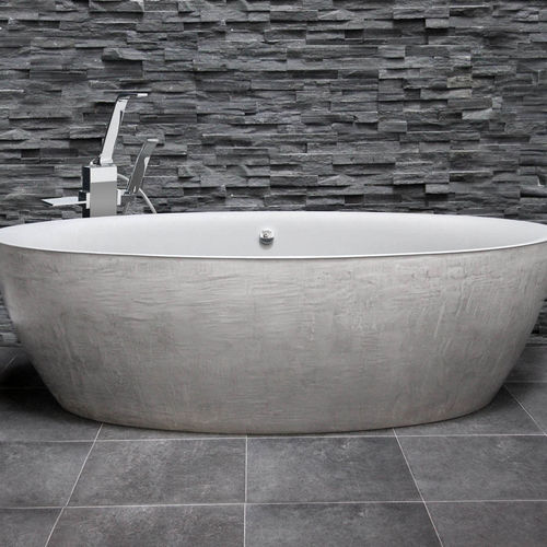 Овальная ванна - DIP CONCRETE - AQUAdesign - отдельностоящая / из композита / из акрила