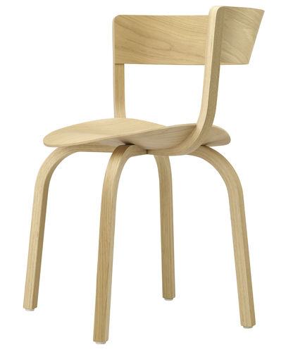 Современный cтул для ресторанов - 404 - THONET - для интерьера / из формованной фанеры / с основанием из дуба