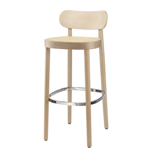 Современный барный стул - 118 H - THONET - для интерьера / из ивы / с основанием из бука